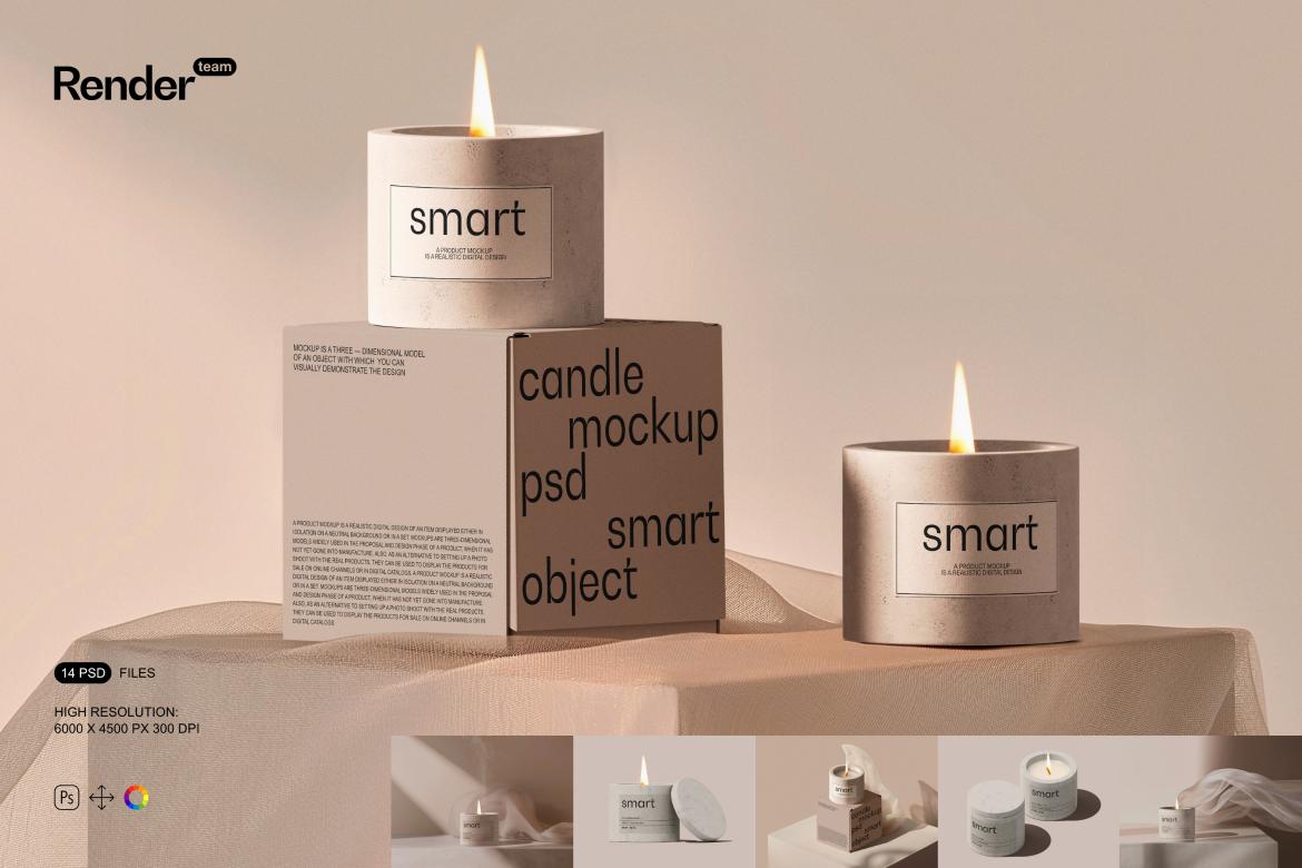 Candle / Paper Box Mockup Set