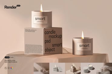 Candle / Paper Box Mockup Set