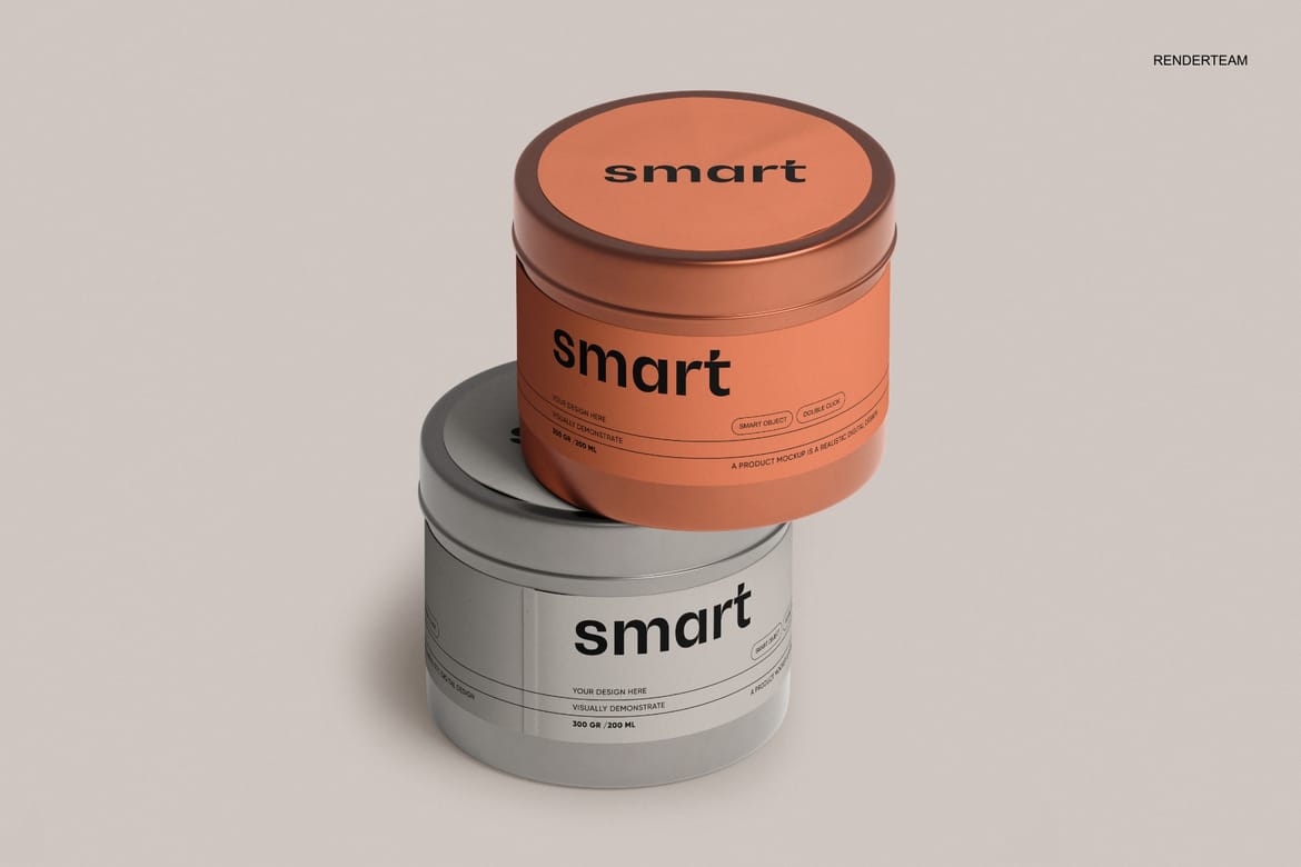 Metal Tin Jar Mockup Set