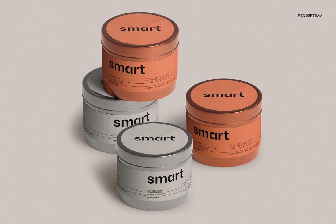 Metal Tin Jar Mockup Set