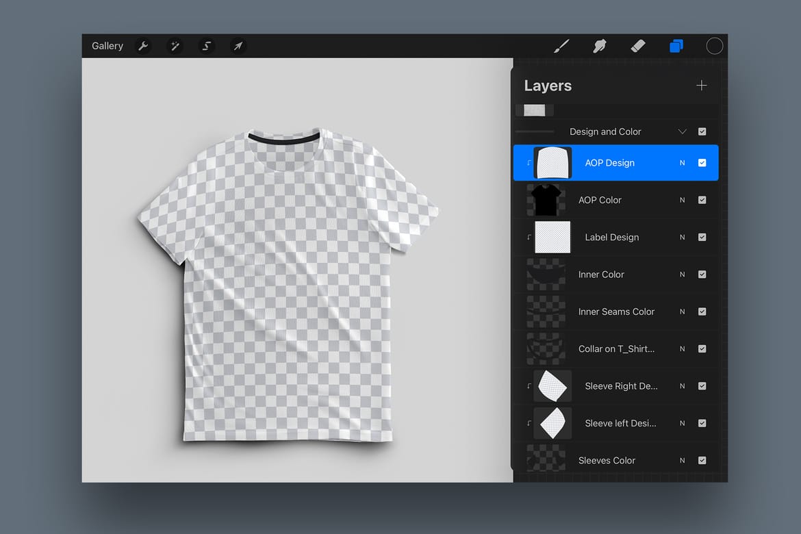 7 Mockups Classic Unisex T-Shirt  for Procreate