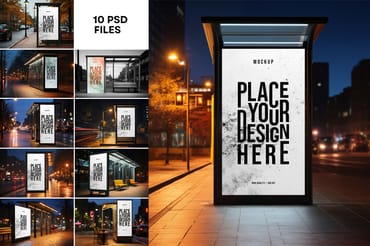 Bus Stop Poster Mockup Generated with AI