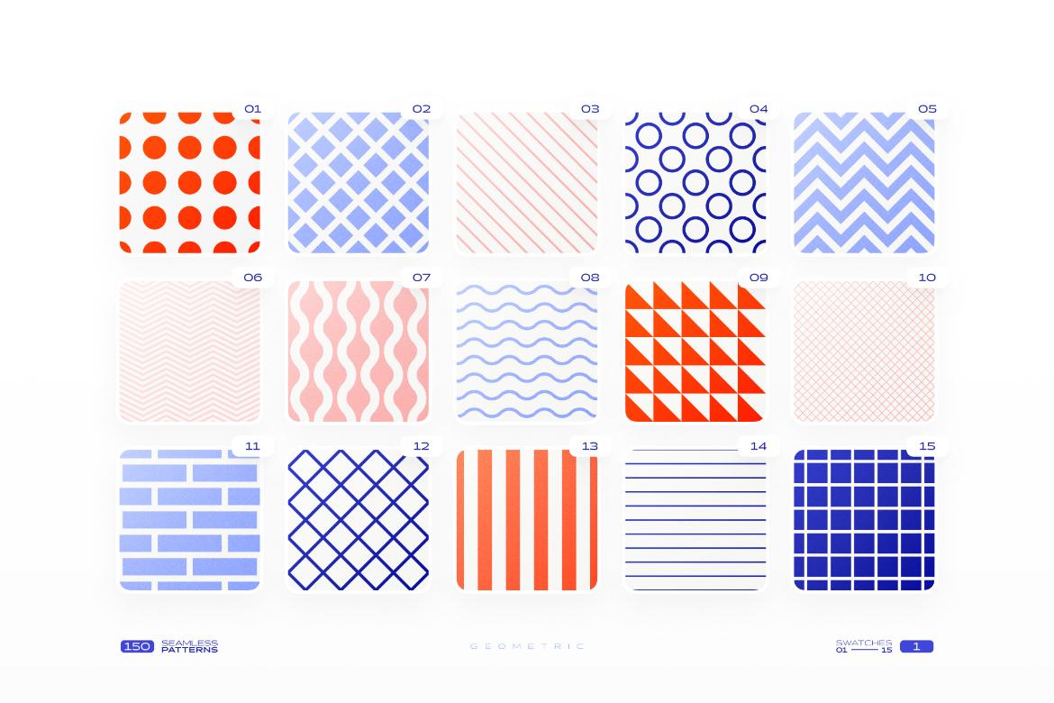 150 Geometric Seamless Patterns Collection