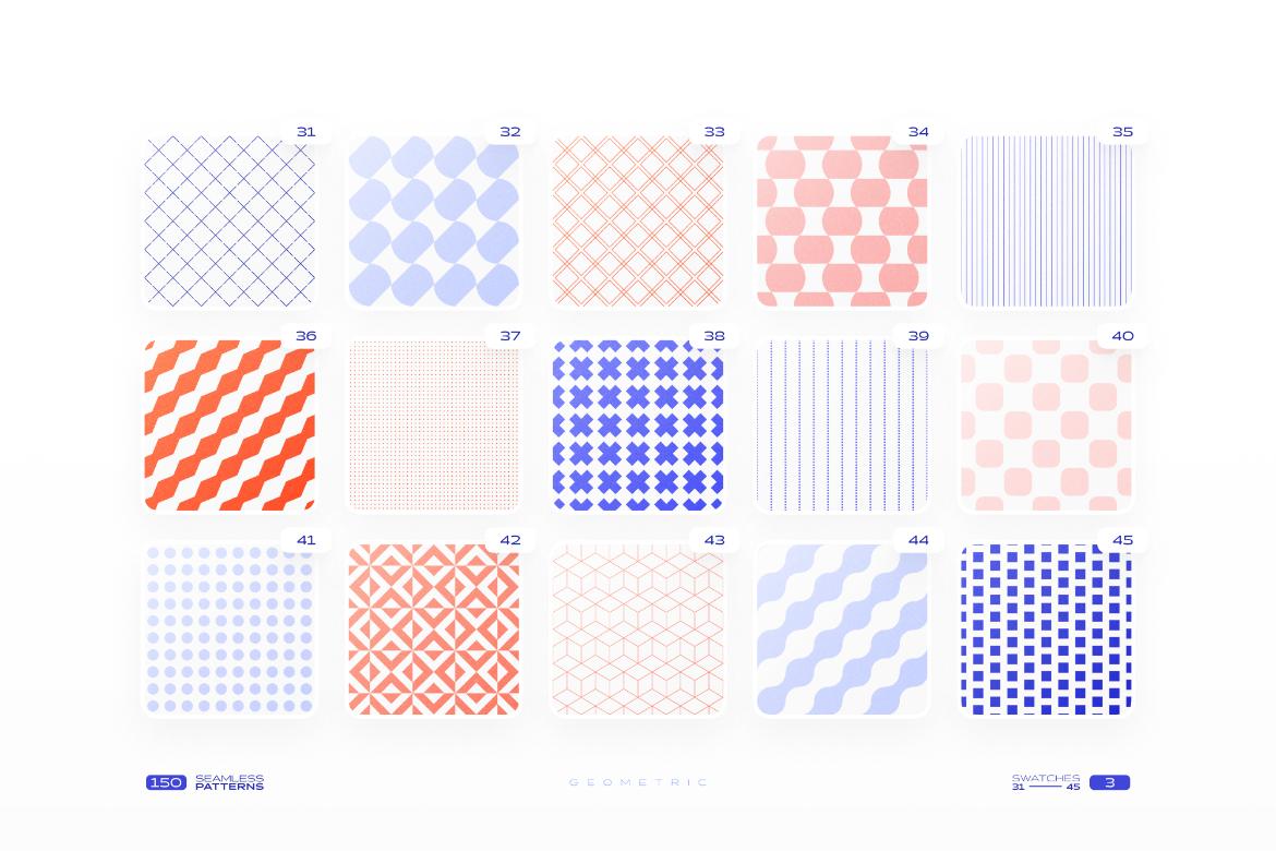 150 Geometric Seamless Patterns Collection