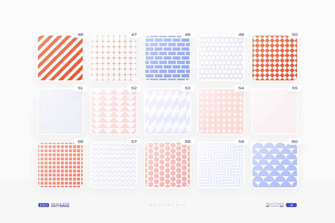 150 Geometric Seamless Patterns Collection