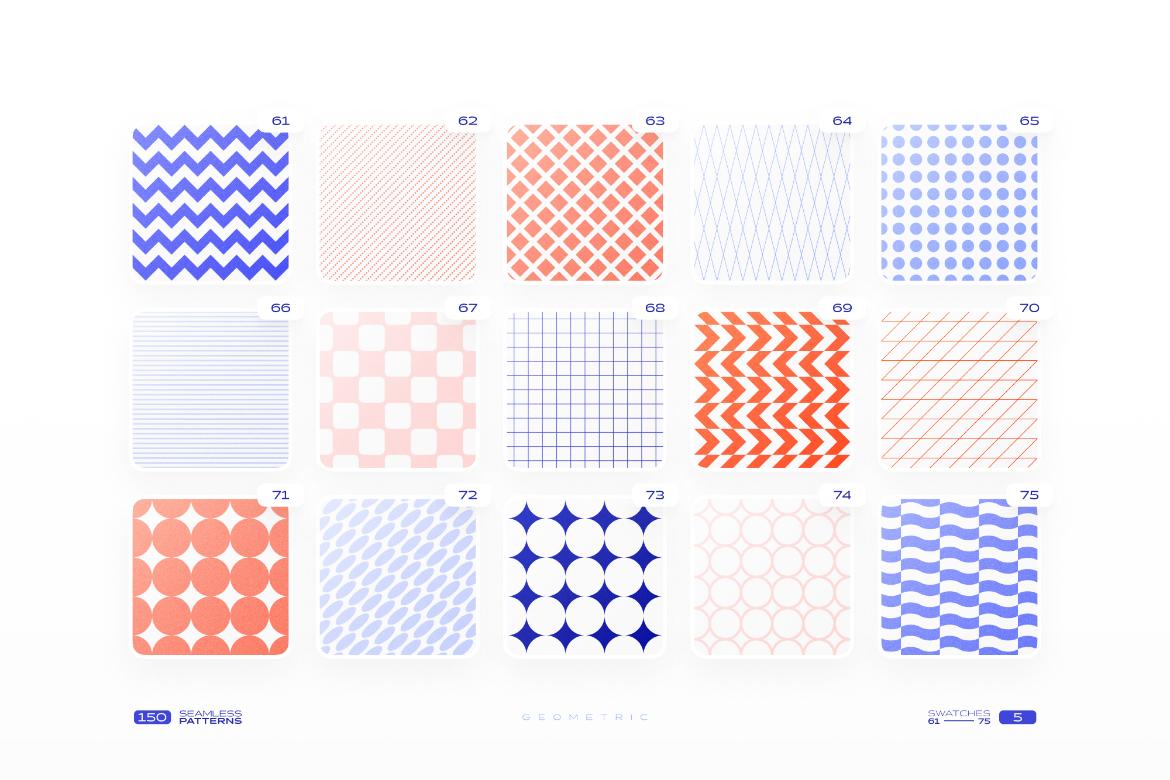 150 Geometric Seamless Patterns Collection