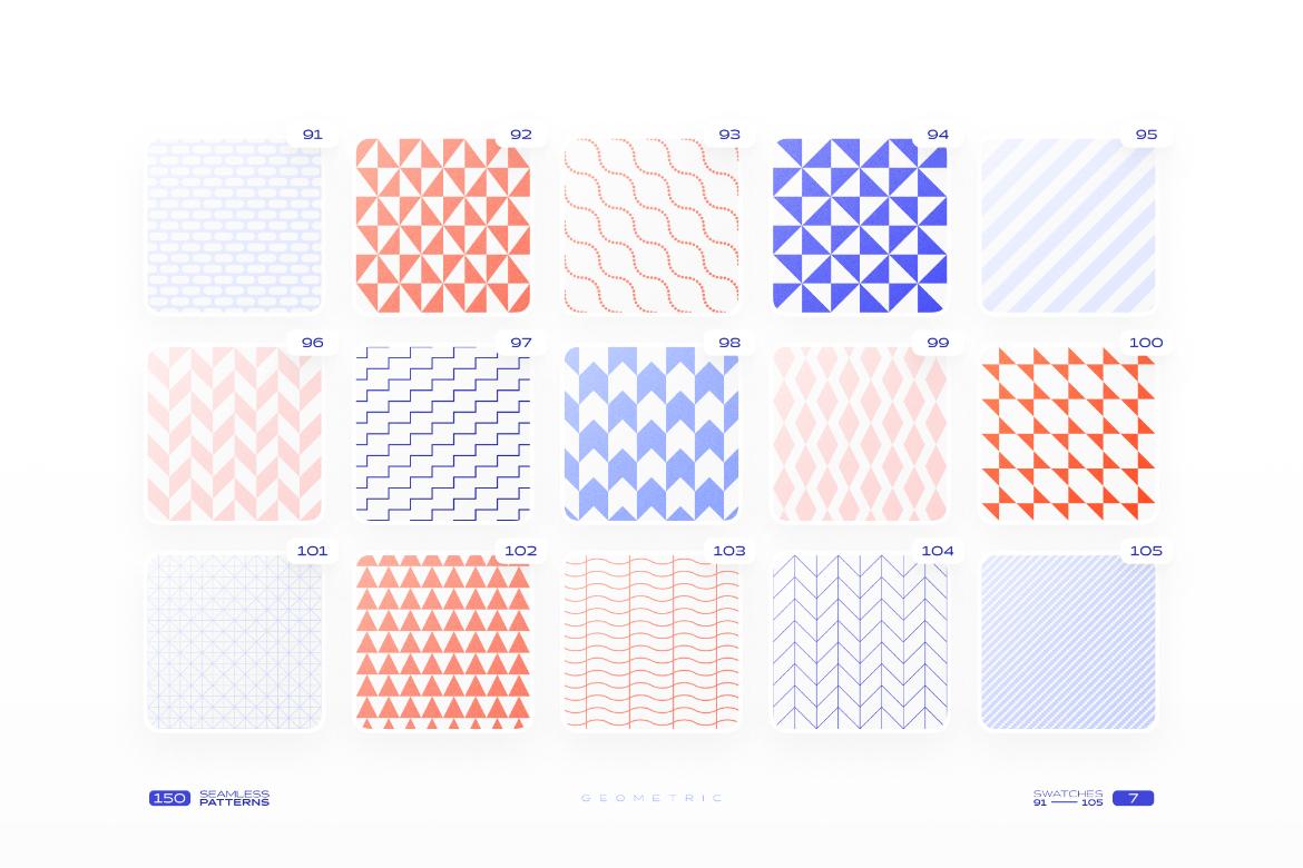 150 Geometric Seamless Patterns Collection