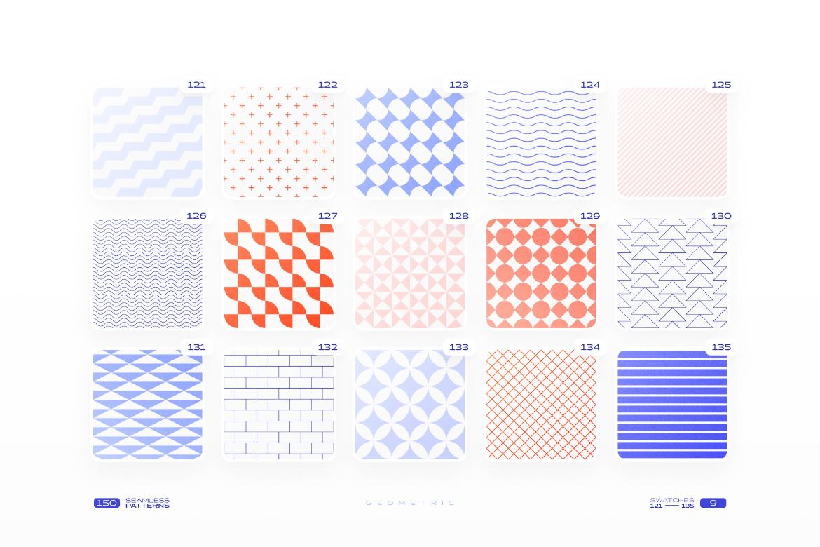 150 Geometric Seamless Patterns Collection