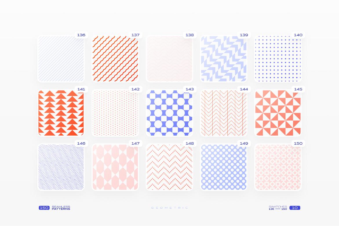 150 Geometric Seamless Patterns Collection