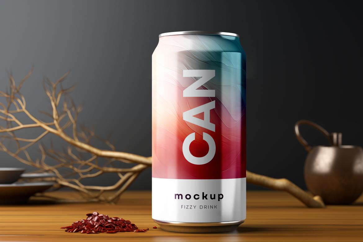 Soda Can Mockup Generated with AI