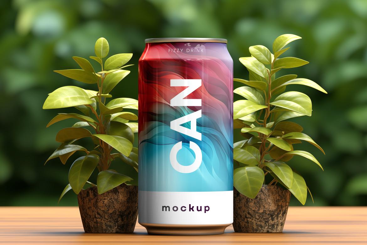 Soda Can Mockup Generated with AI