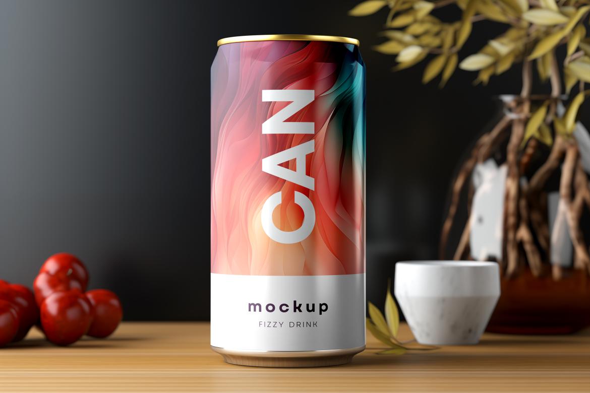 Soda Can Mockup Generated with AI