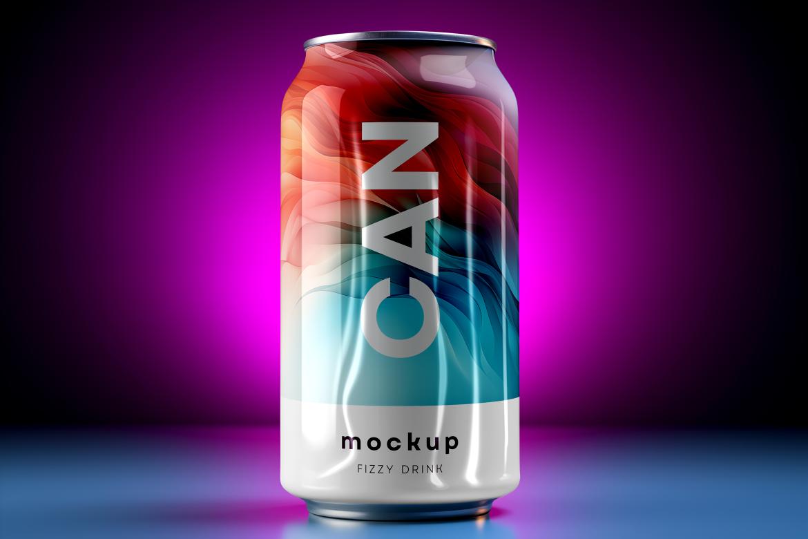 Soda Can Mockup Generated with AI