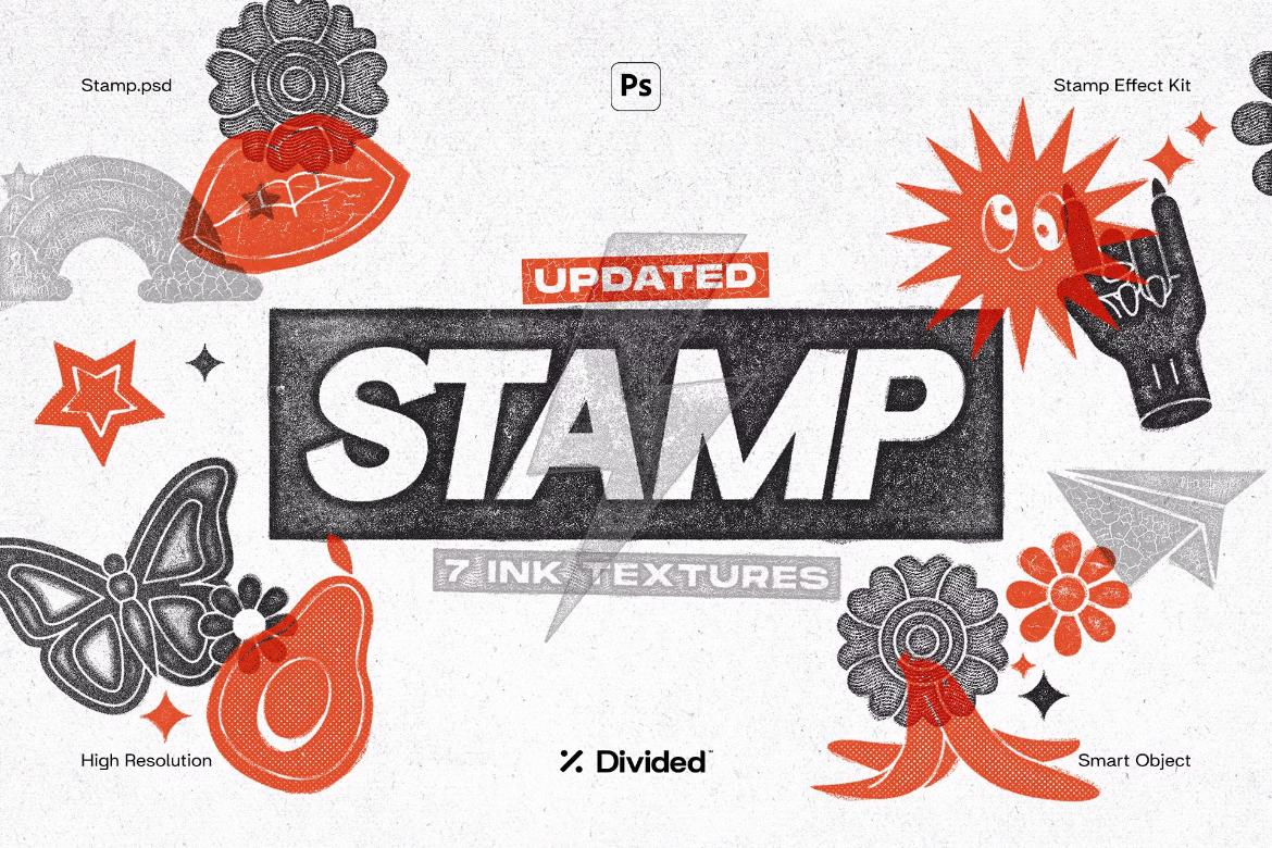 Stamp Effect (7 Ink Textures)