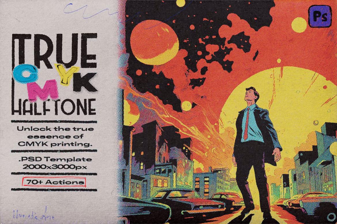 True CMYK Halftone Template