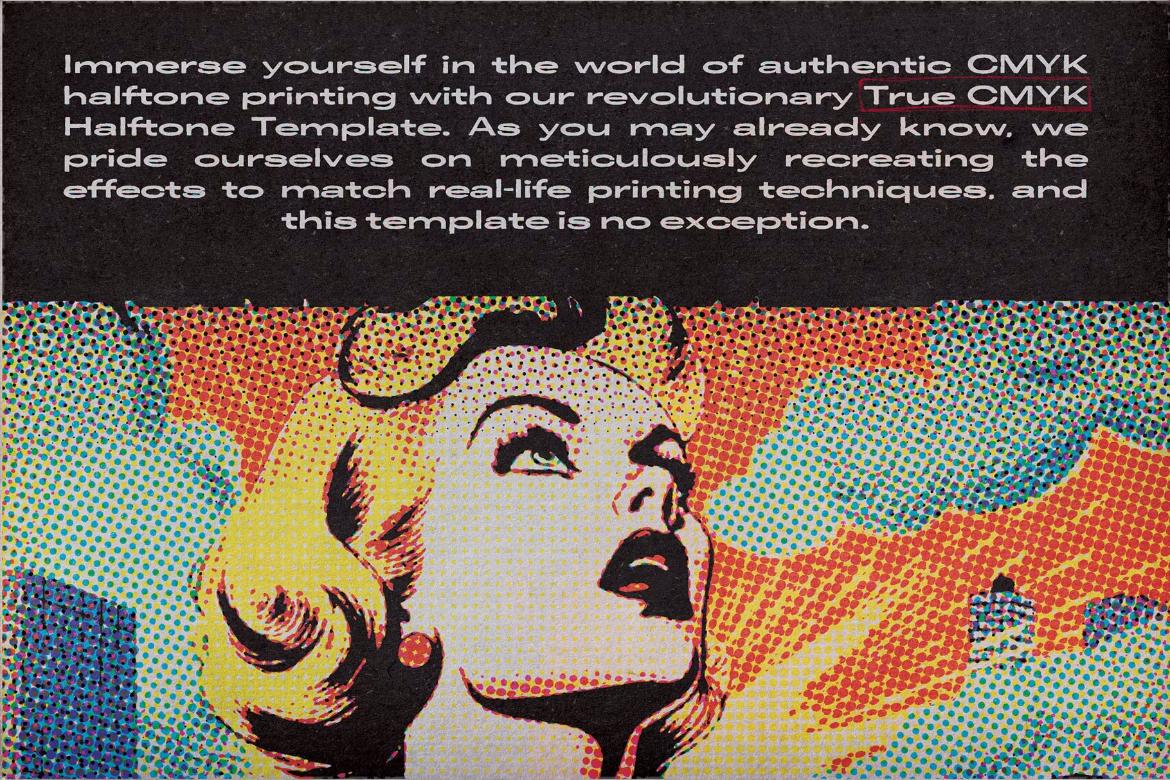 True CMYK Halftone Template
