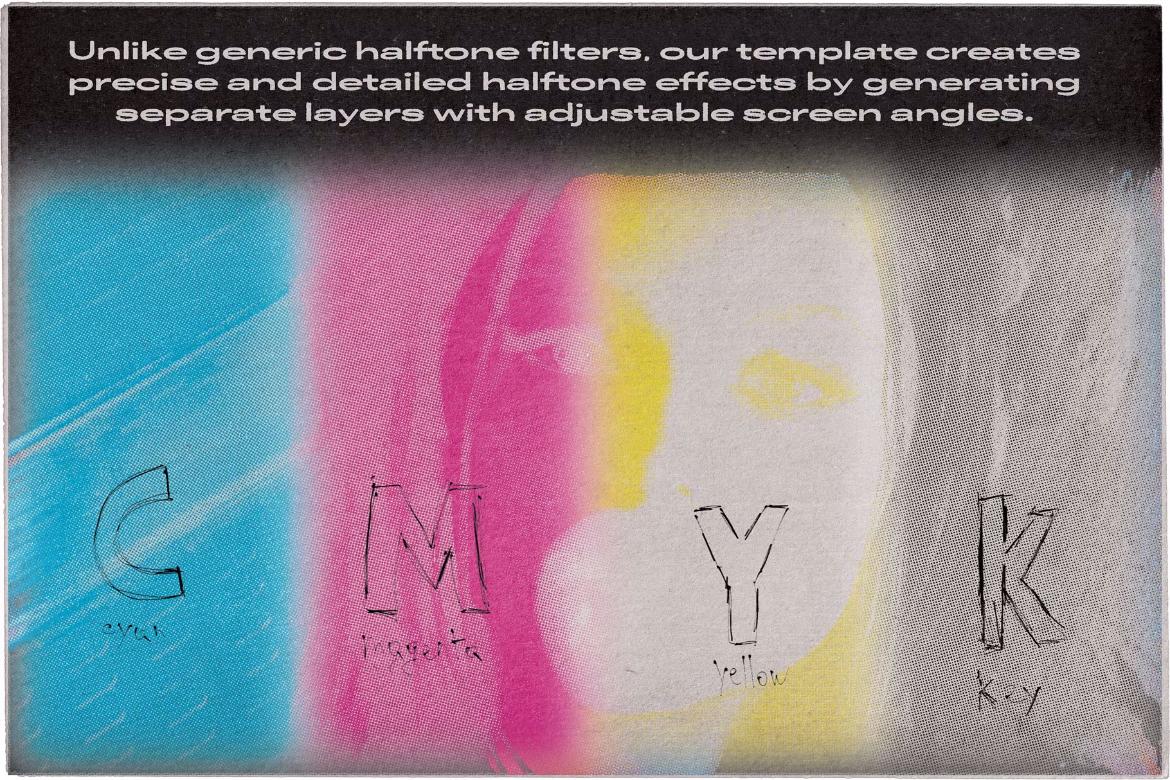 True CMYK Halftone Template