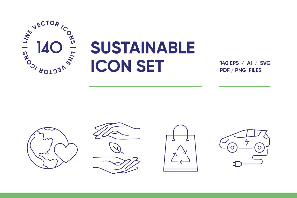 Sustainable Line Icon Set