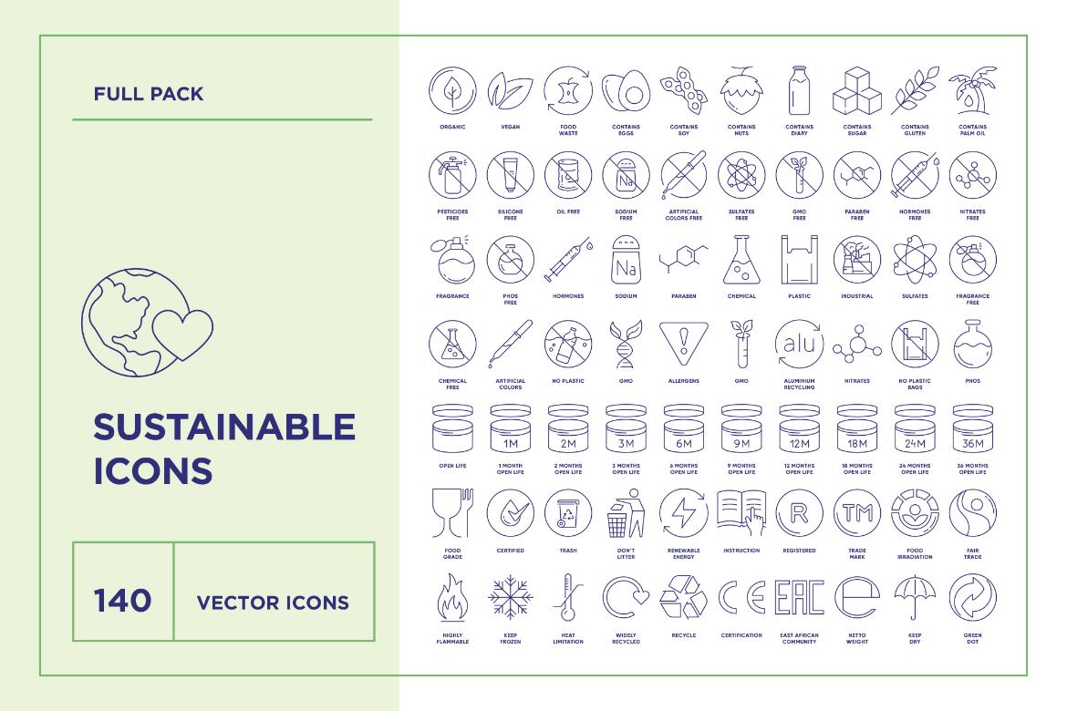 Sustainable Line Icon Set