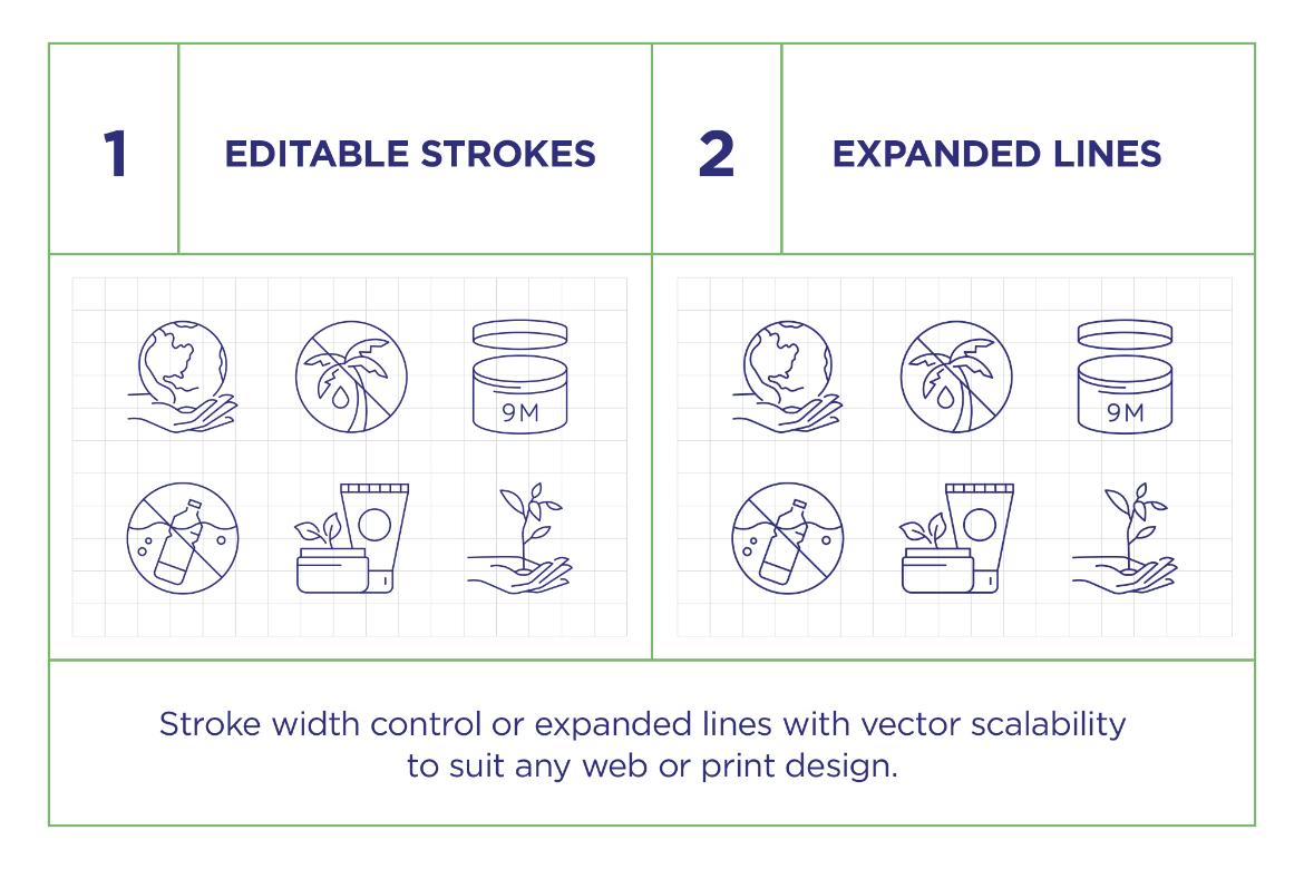 Sustainable Line Icon Set