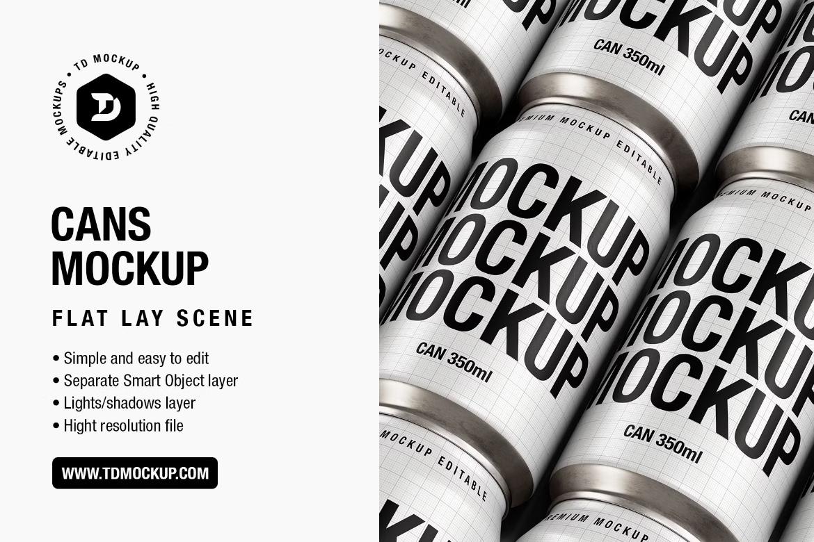 Cans Mockup - Flat Lay