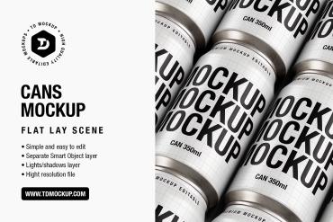 Cans Mockup - Flat Lay
