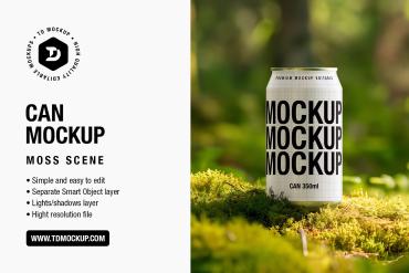 Can Mockup - Moss Scene