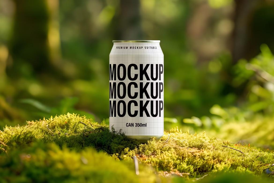Can Mockup - Moss Scene