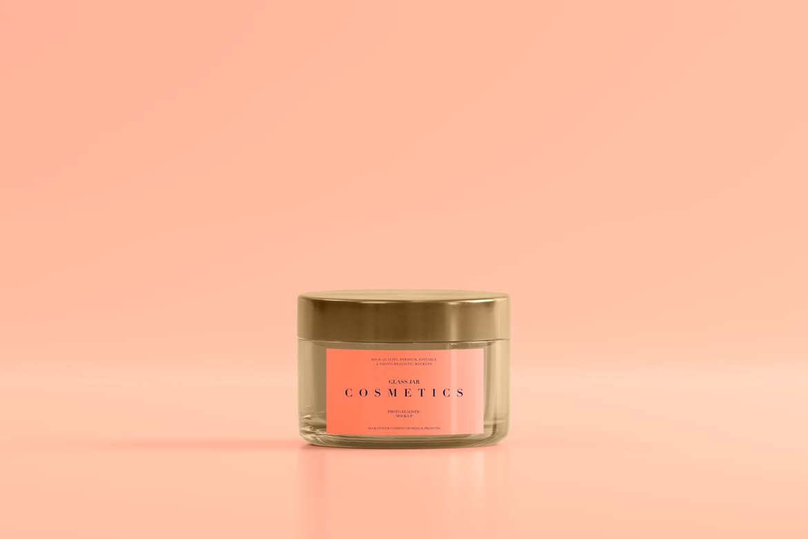  Cosmetic Glass Jar Mockup Set