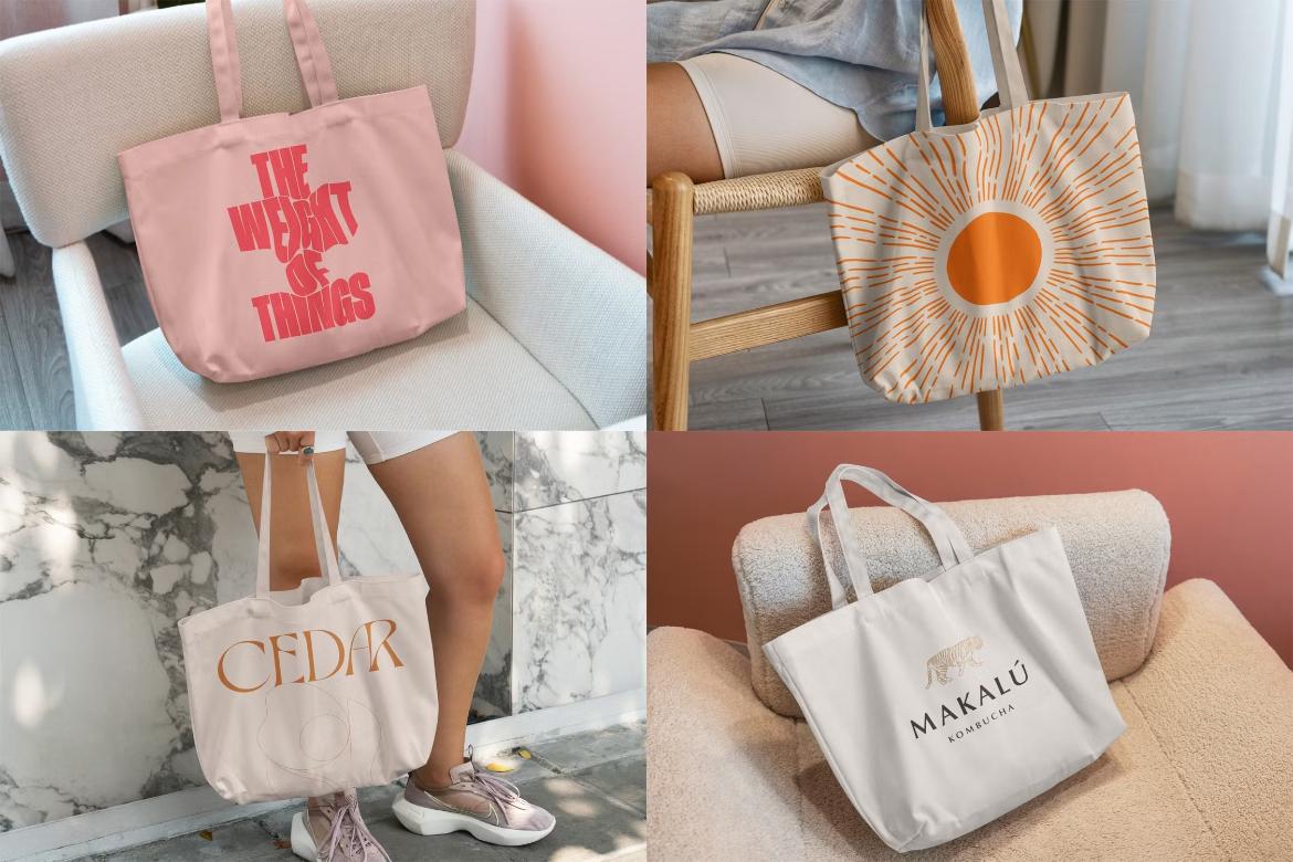 Wide Tote Bag Mockups