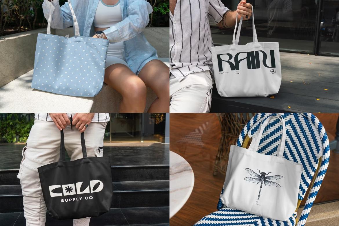 Wide Tote Bag Mockups