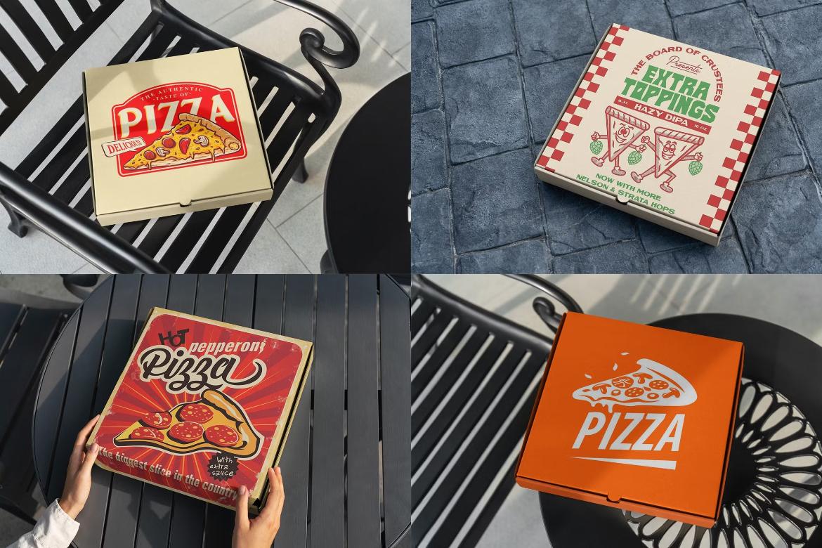 Pizza Box Mockups Set