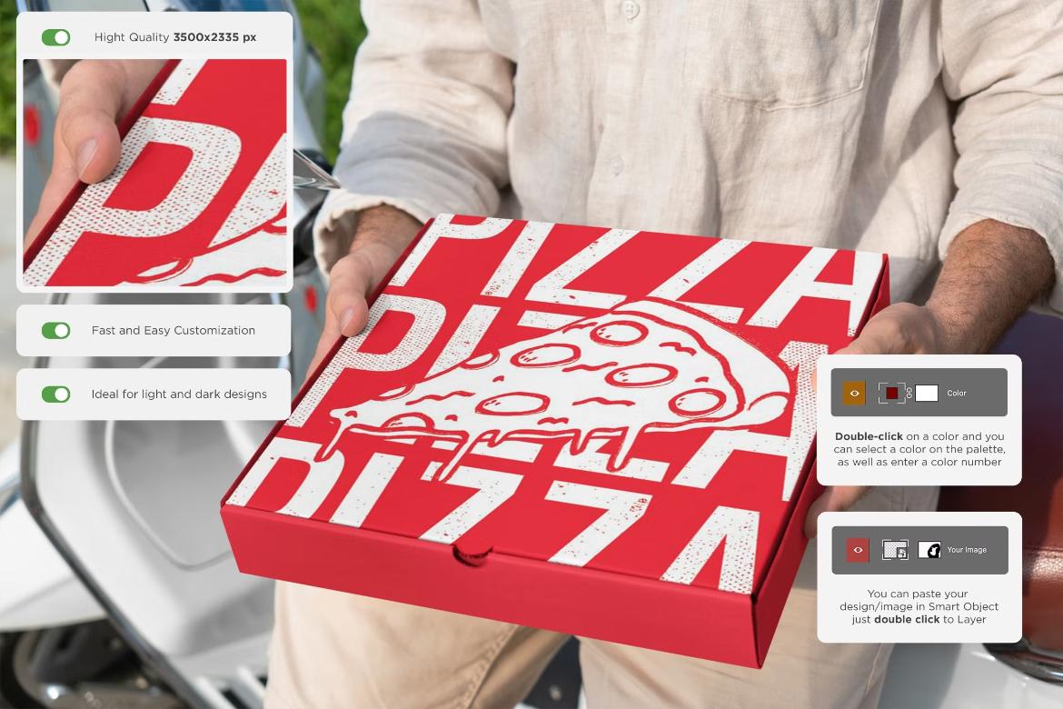 Pizza Box Mockups Set