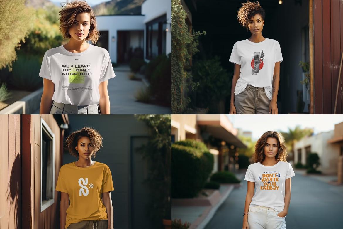 T-Shirt Mockup Stylish Models