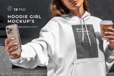 Hoodie Mockups Stylish Woman