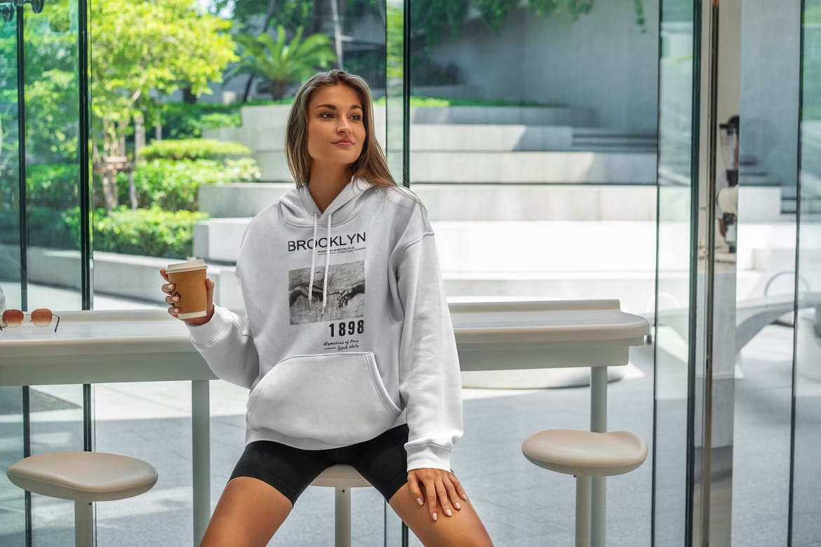 Hoodie Mockups Stylish Woman