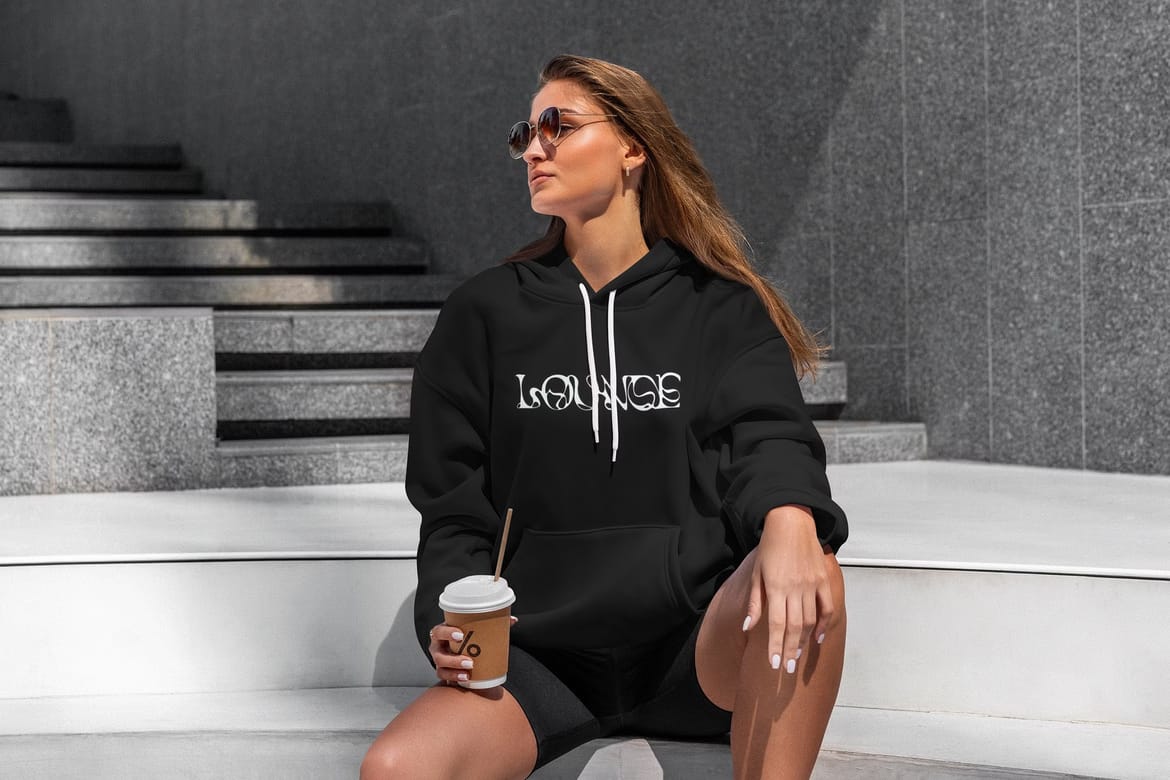 Hoodie Mockups Stylish Woman