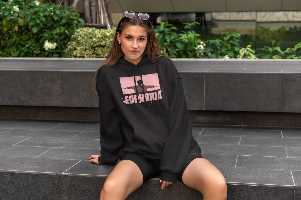 Hoodie Mockups Stylish Woman
