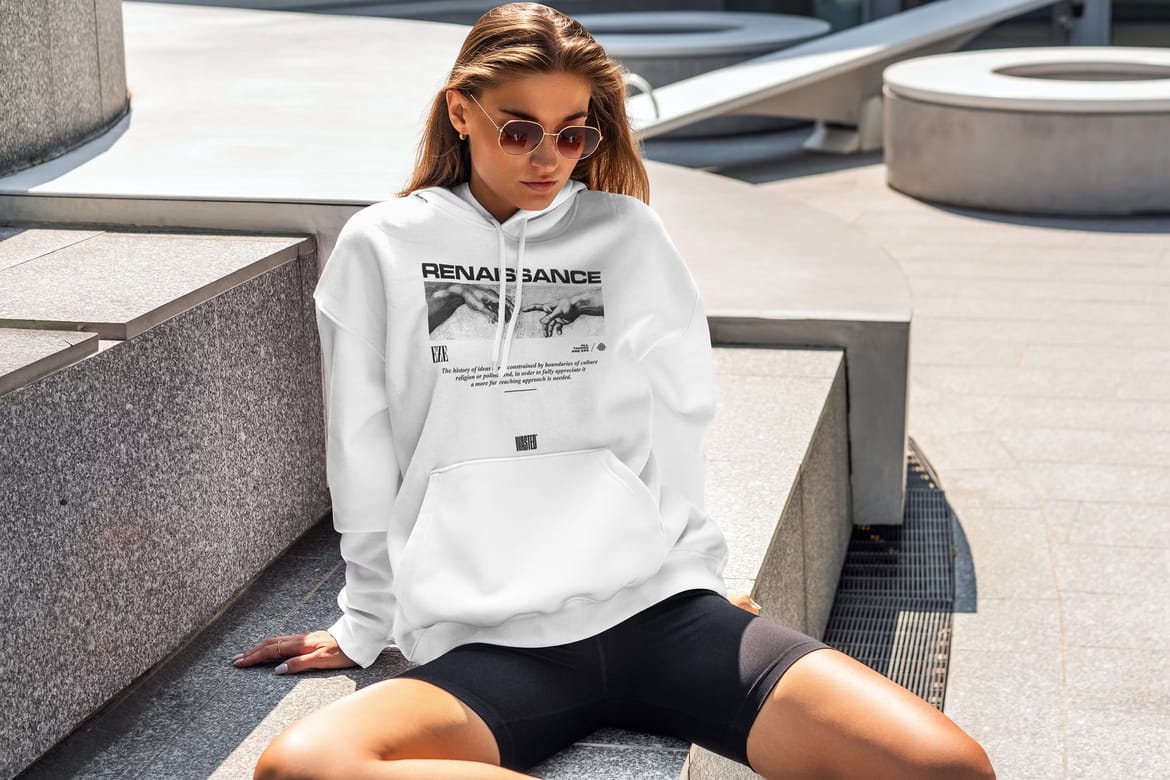 Hoodie Mockups Stylish Woman