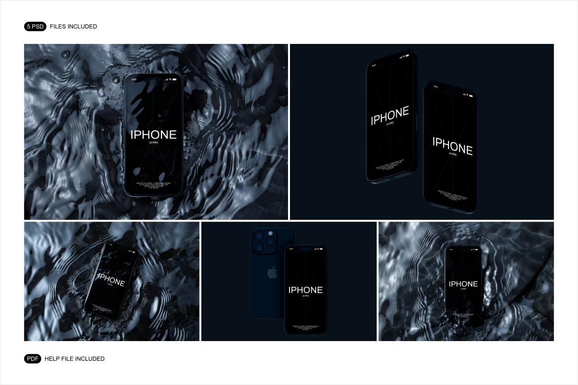 iPhone 15 Pro Mockup Set
