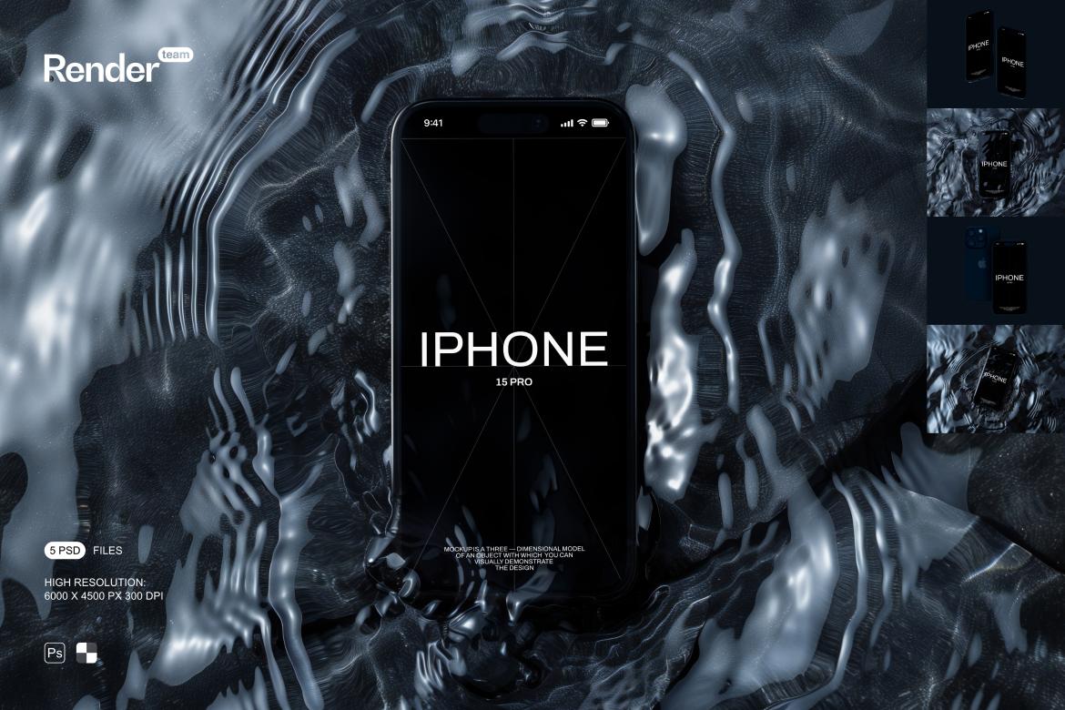 iPhone 15 Pro Mockup Set