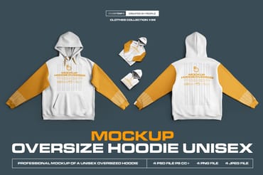4 Mockups Unisex Oversize Hoodie