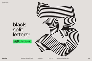 Black Split Letters