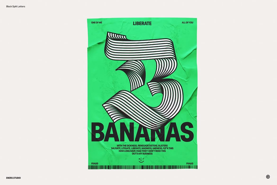 Black Split Letters
