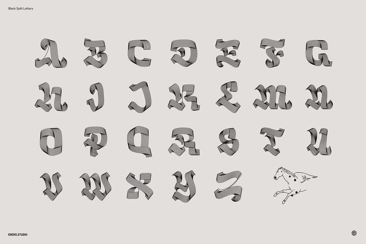 Black Split Letters