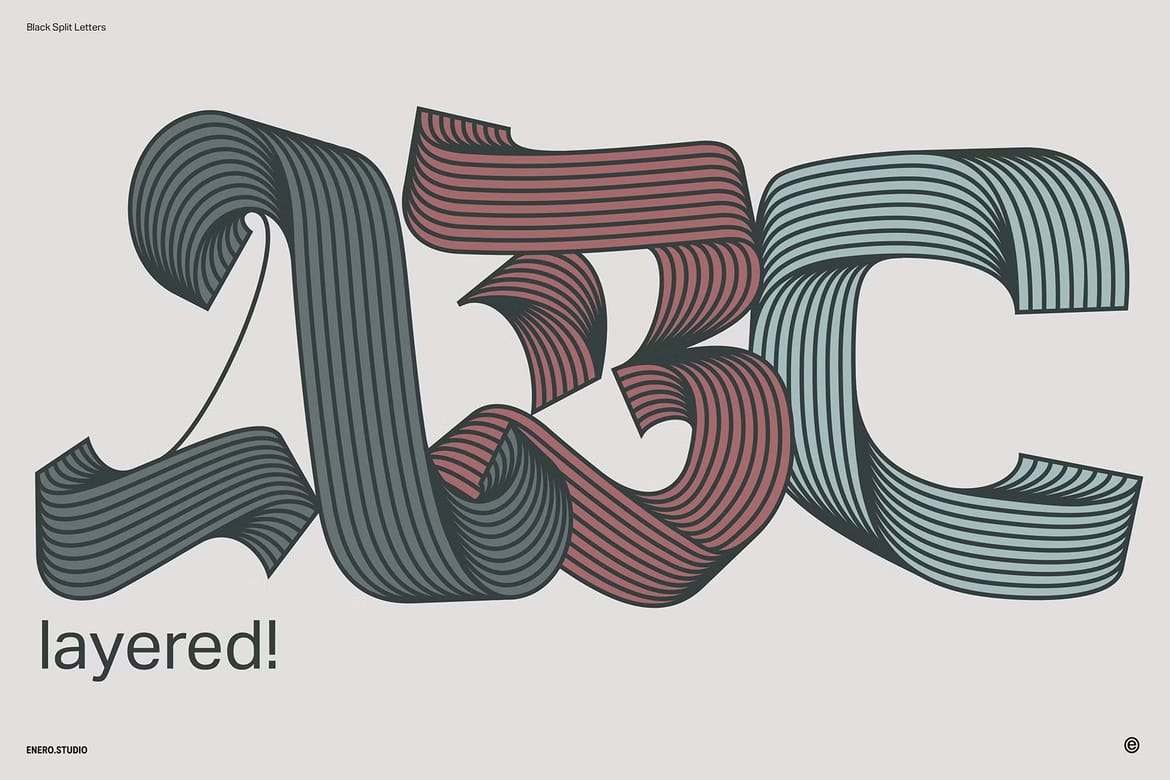 Black Split Letters