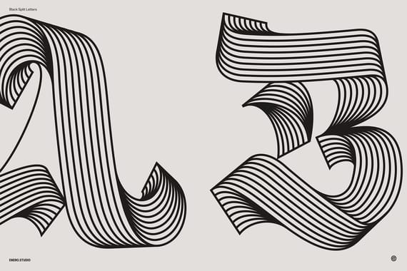 Black Split Letters