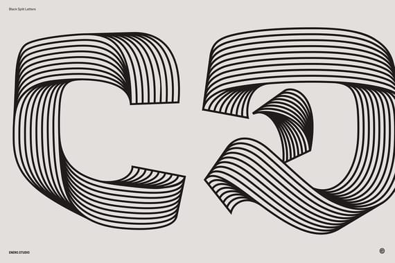 Black Split Letters