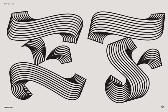 Black Split Letters
