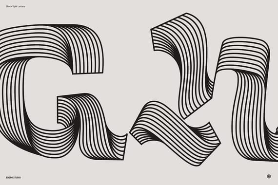 Black Split Letters